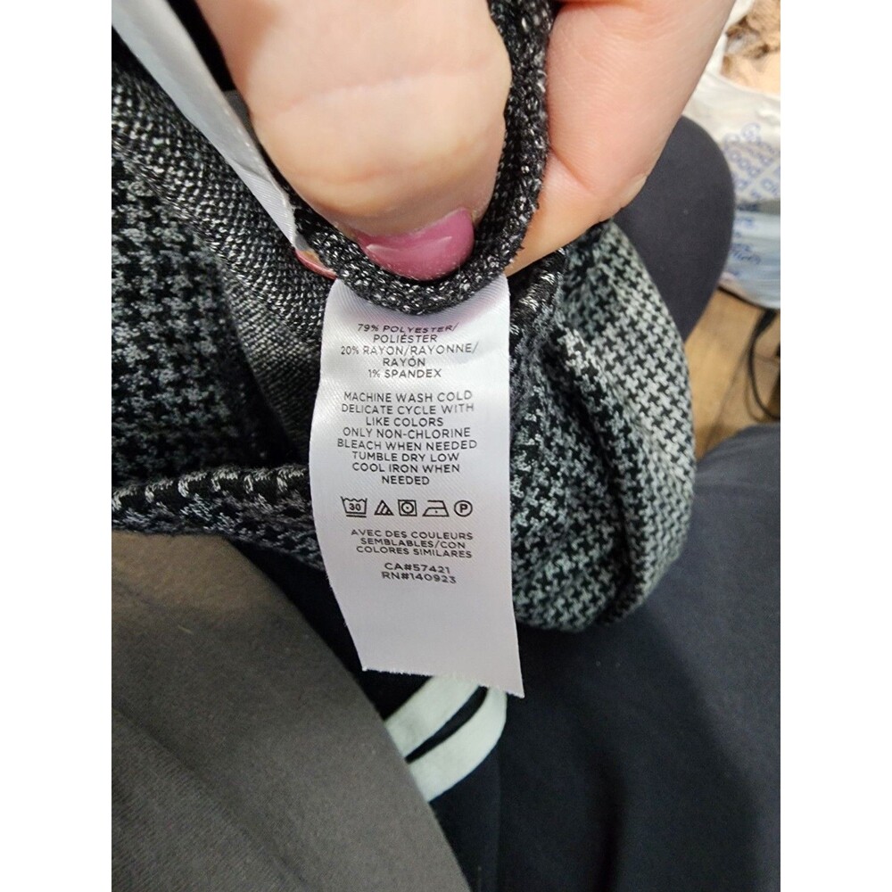 Ann Taylor Loft Marisa Skinny Pants Womens M Black White Geometric Casual Career - Picture 8 of 8